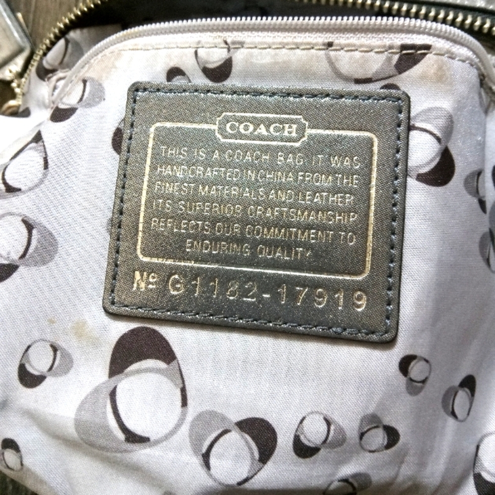 Small coach handbag. Silver